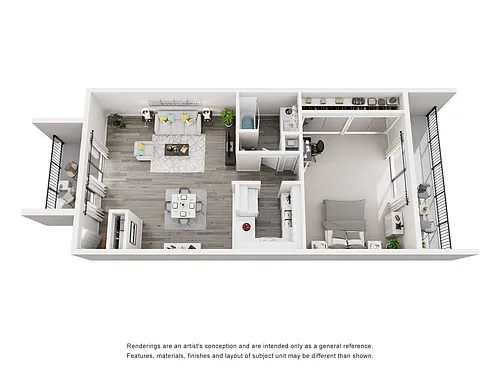 Floor plan 1BD, 1BTH G