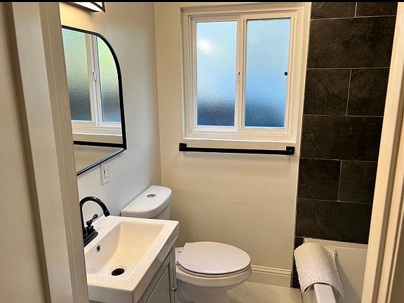 all new modern bathroom with designer fixtures