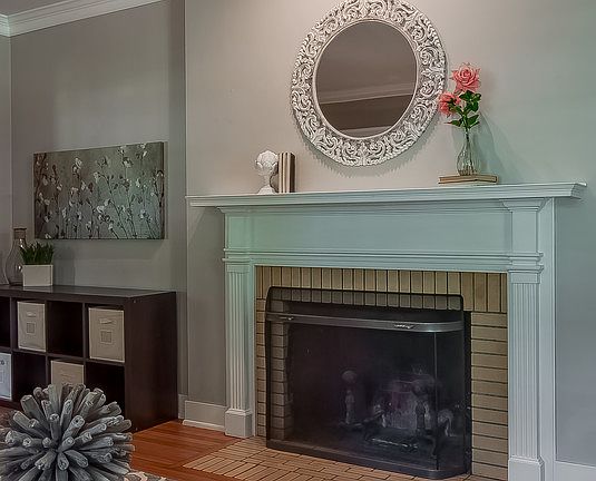 wood-burning fireplace