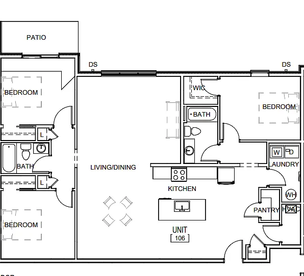 Floor plan 3 Bedroom Layout