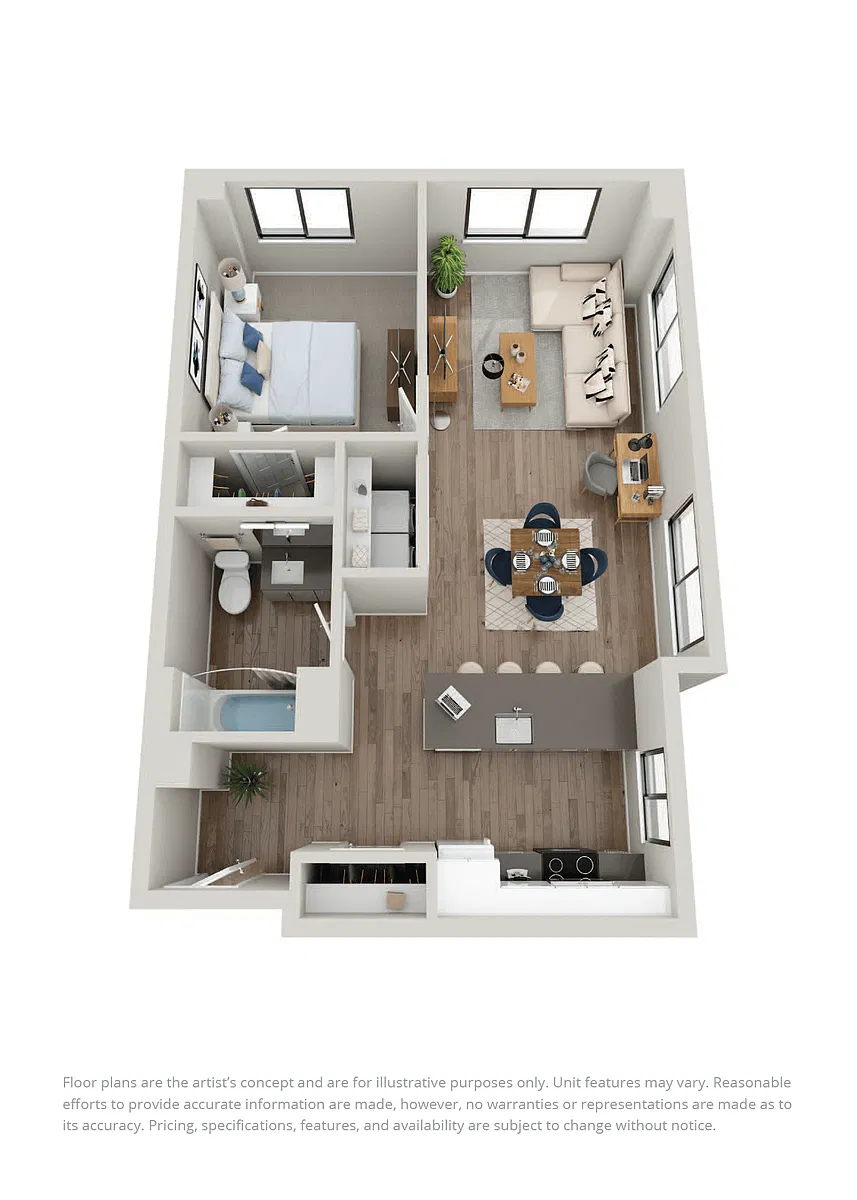 Floor plan 1X1 D