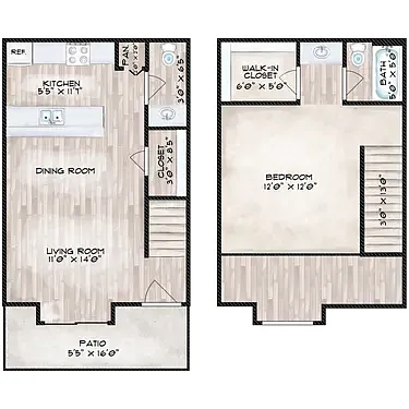 Floor plan 1X15
