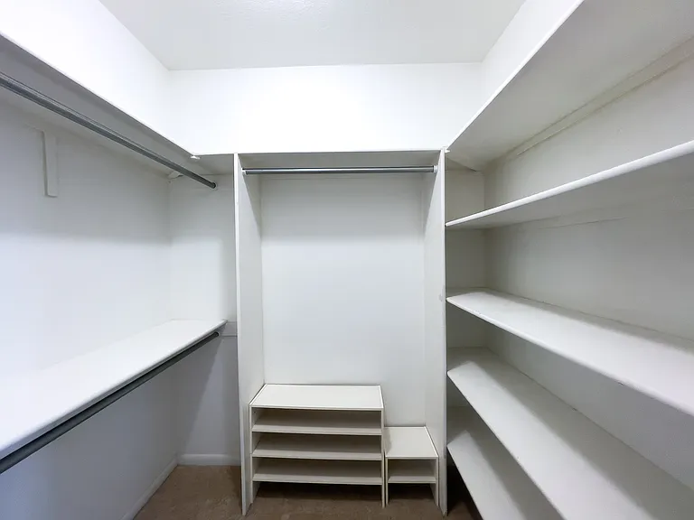 His and her master closets allow for ample storage
