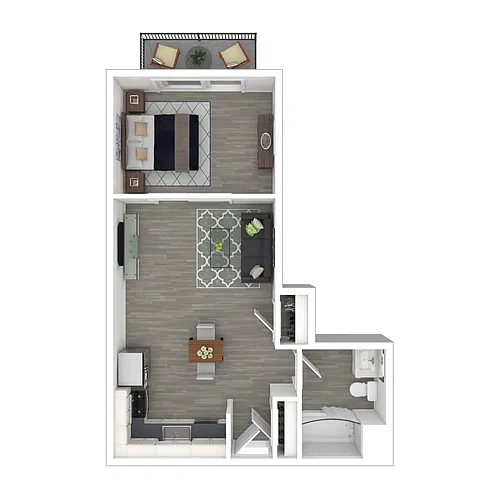 Floor plan Studio 1 Bath