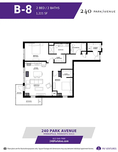 Floor plan $1.97/sq.ft. - Two Bedroom B-8