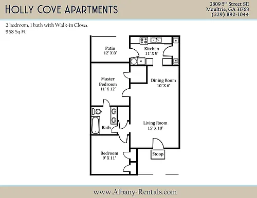 Floor plan Classic 2 br 1ba