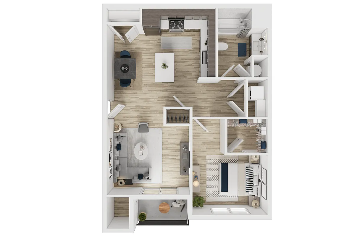 Floor plan Pilchuck - 1x1