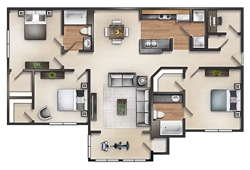Floor plan The Ansley (Patio)