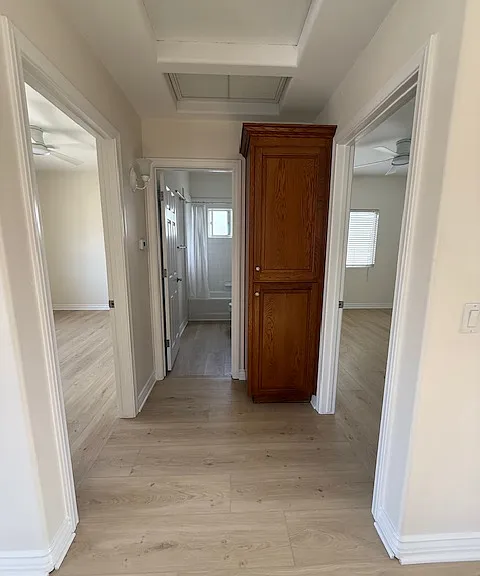 Hallway and entrance to bathroom & bedrooms