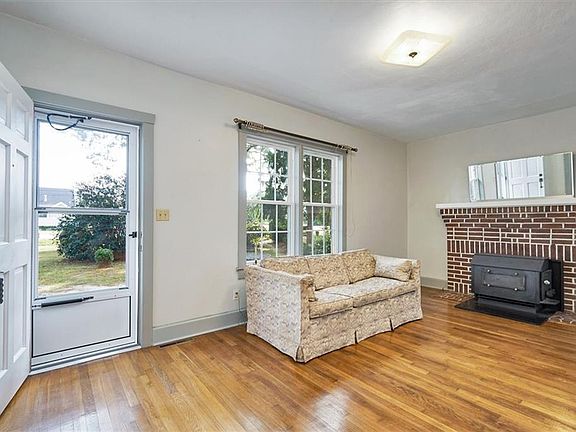 Living Room with wood burning stove.