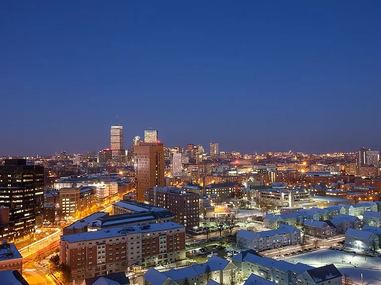 Panoramic skyline view at dusk