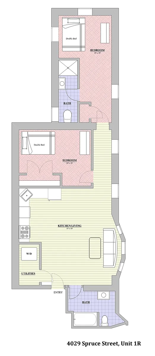 Floor plan 2 Bed | 2 Bath