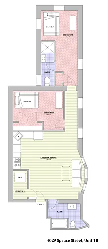 Floor plan 2 Bed | 2 Bath