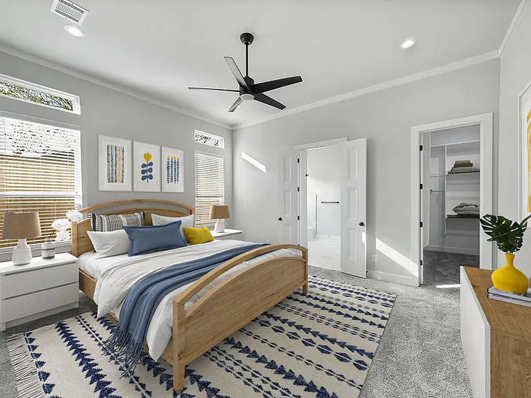 Bedroom 1. This image shows a virtually furnished space. Bedrooms come unfurnished.