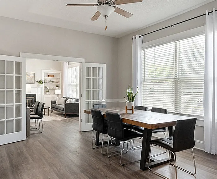 Experience seamless living in this elegant dining and living space, perfect for entertaining.