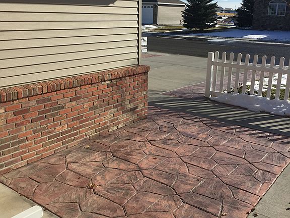 Stamped concrete porch