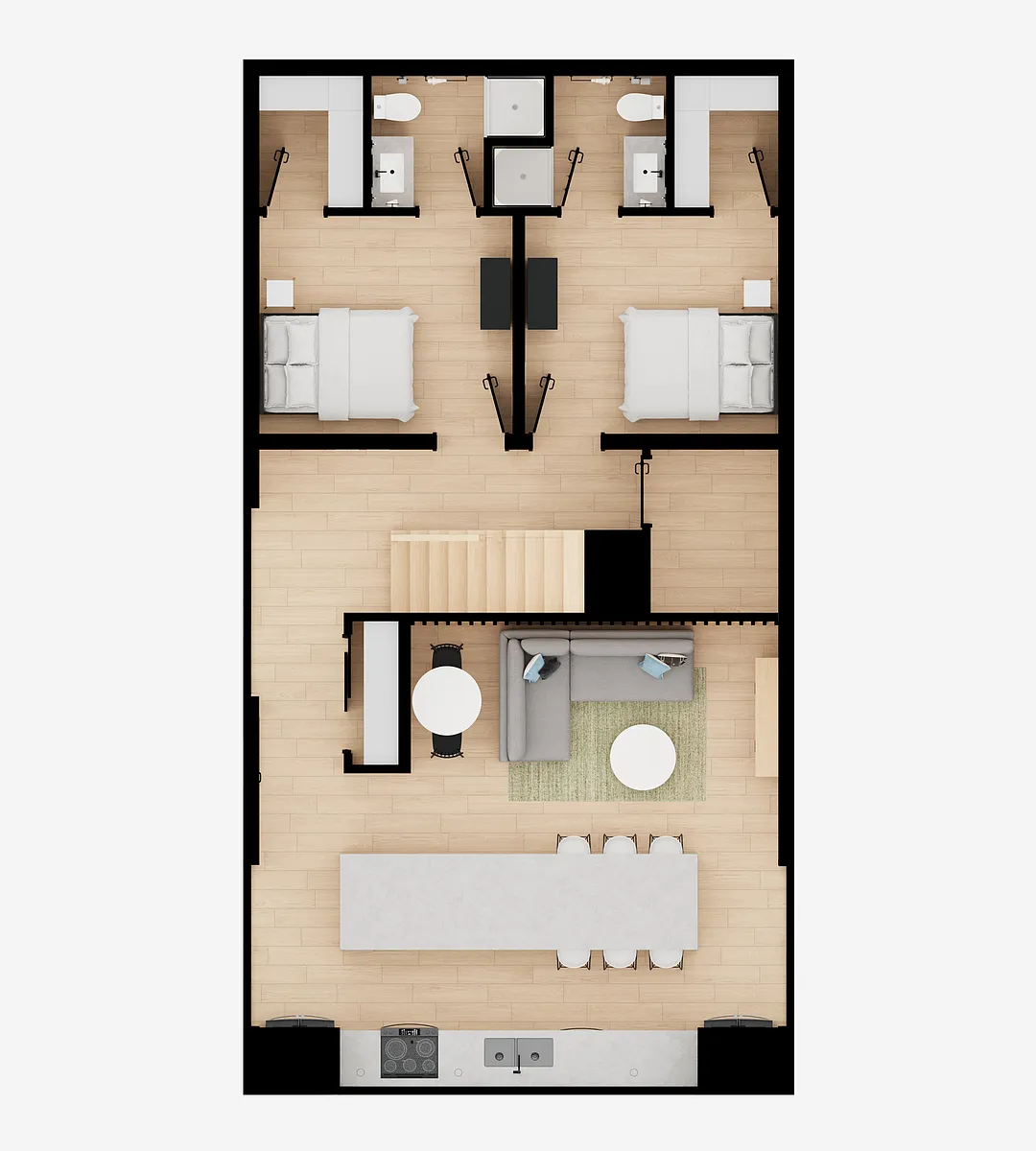 Level 1 Floor Plan (1,080sf) - 796 Stewart Ave
