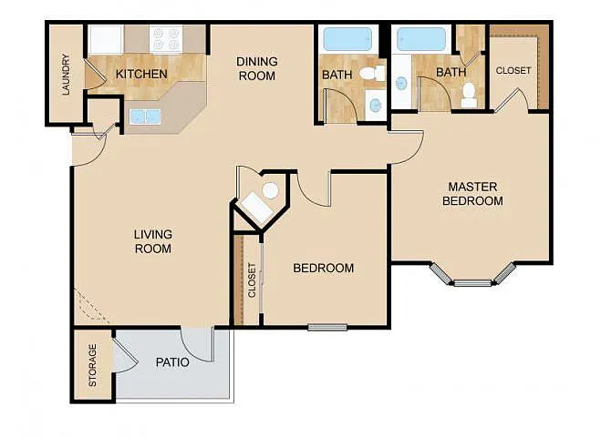 Floor plan 2 Bedroom - Kennedy