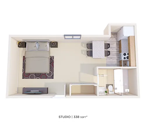 Floor plan Studio - 338 sqft
