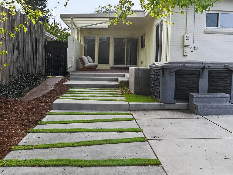landscaped backyard