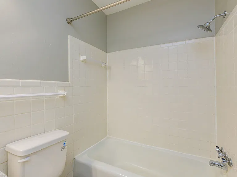 Bright bathroom with bathtub