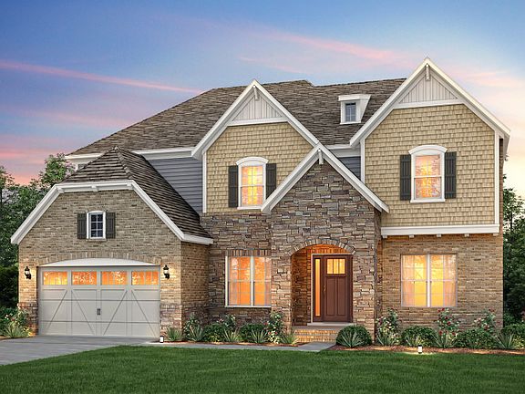 Townsend Exterior 6 features Brick, Stone, Shakes and Covered Front Door