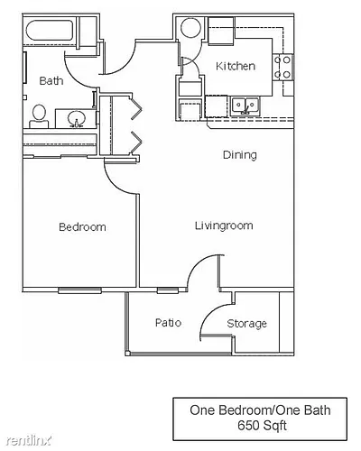 Floor plan One Bedroom One Bath