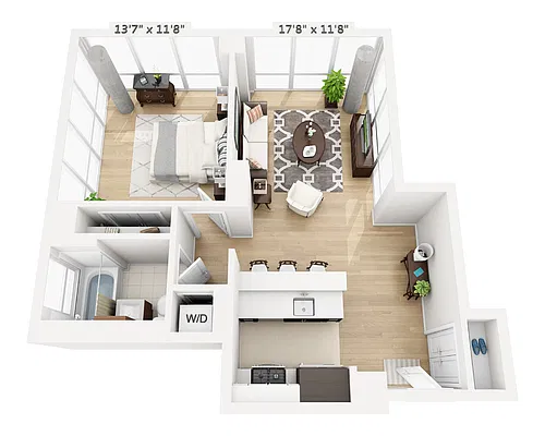 Floor plan One Bedroom (A1C-775)