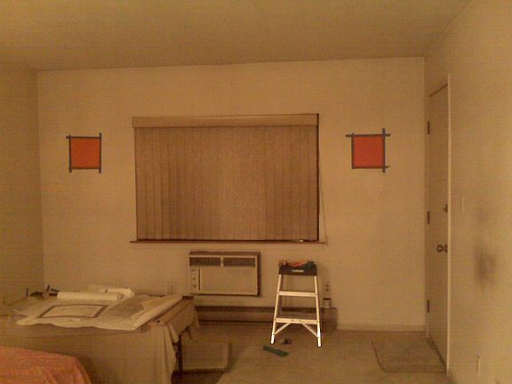 living room test paint area