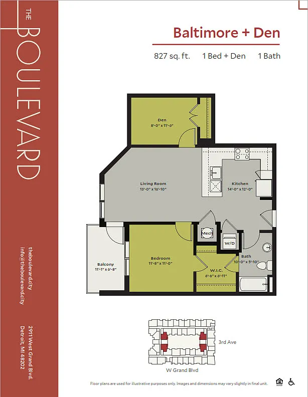 Floor plan Baltimore with Den