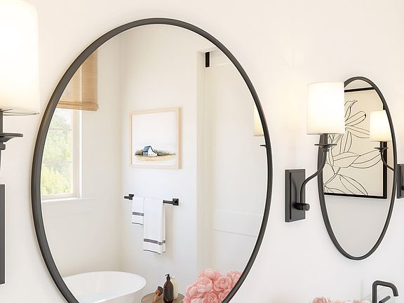 Primary bath circle mirrors