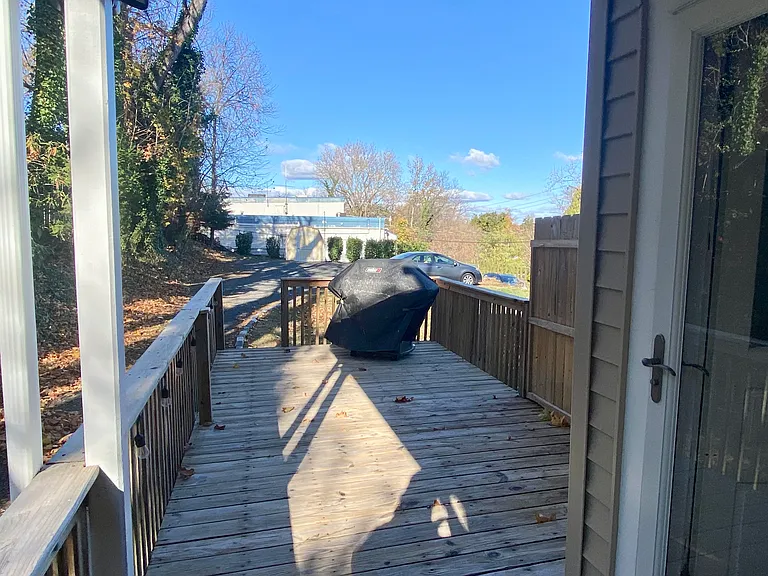 Private back deck outside of kitchen