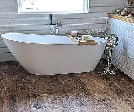 Free standing tub in master bathroom