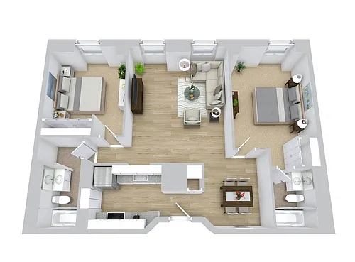 Floor plan 2 Bed 2 Bath