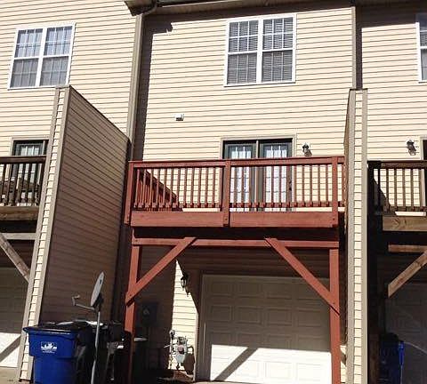 Deck and Garage entrance from back