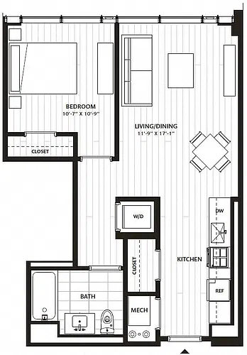 Floor plan 1 Bed/1 Bath-A9