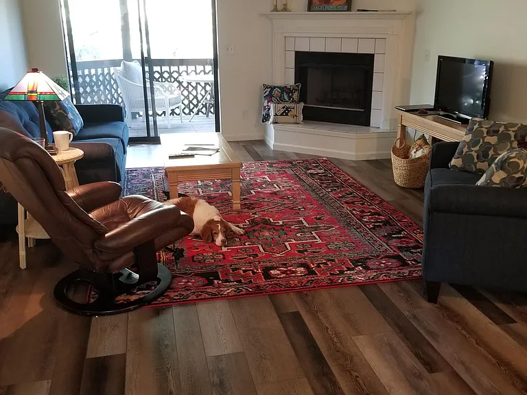 Livingroom with view of deck