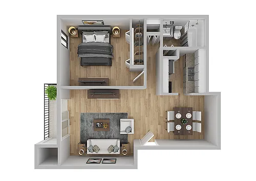 Floor plan 1 Bedroom / 1 Bathroom