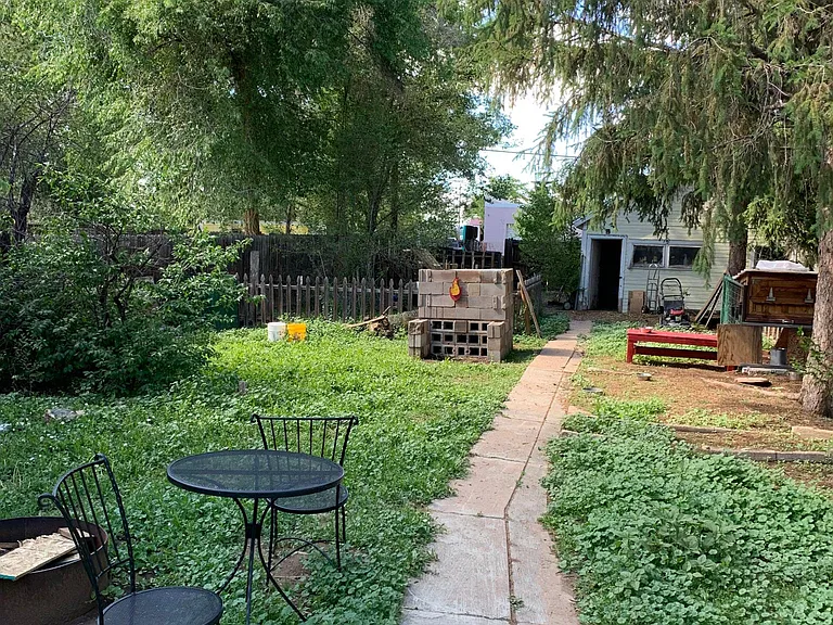 Backyard facing detached garage