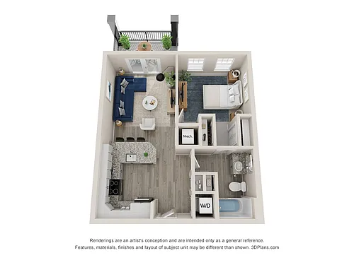Floor plan The Intercoastal | 1 Bed | 1 Bath