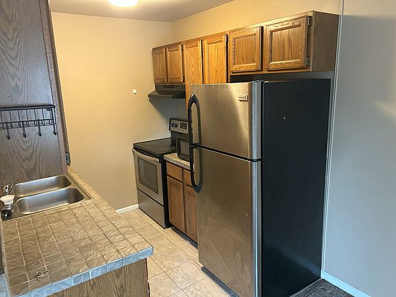 Nice kitchen with stainless steel appliances.