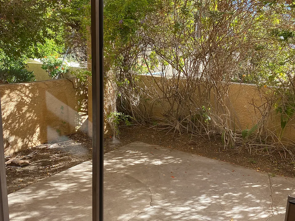 Large private patio off living room
