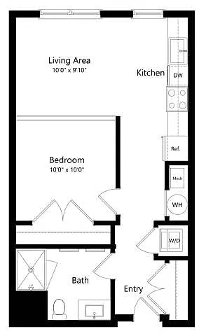Floor plan J1 | 1 Bed | 1 Bath | Junior