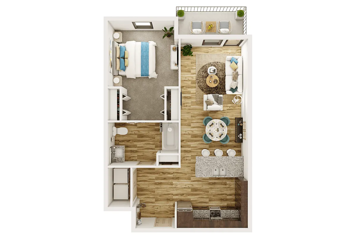 Floor plan ONE BEDROOM APARTMENT