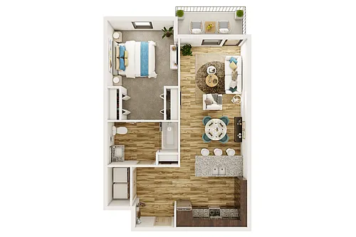Floor plan ONE BEDROOM APARTMENT
