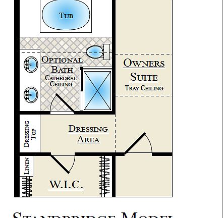 Saddlebrook Estates - Standbridge Elite Optional Owner's Bath Plan