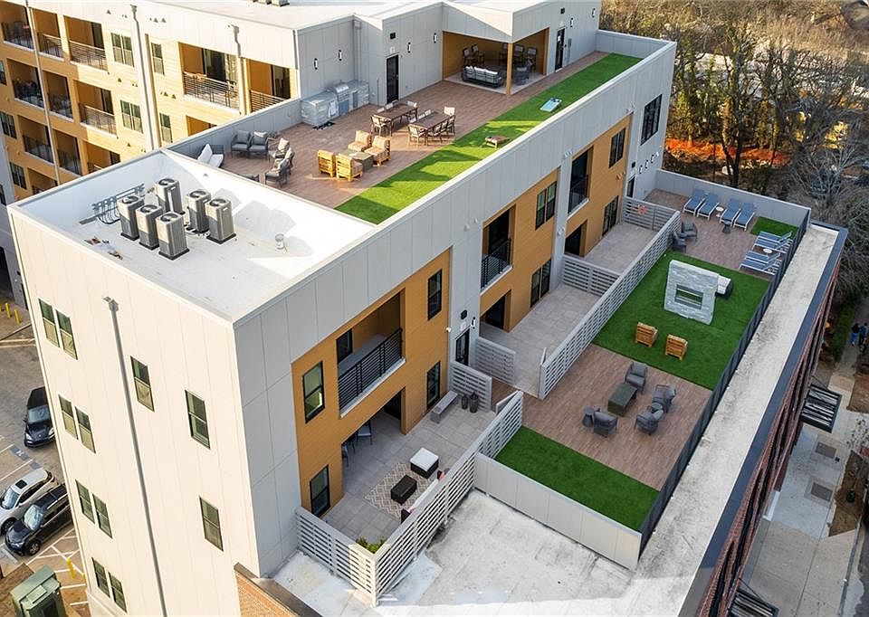 Arial view of the Condo with private Terrace (corner left)