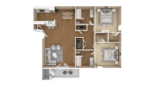 Floor plan Two Bedrooms
