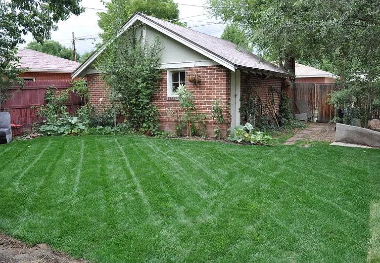 Backyard and garage