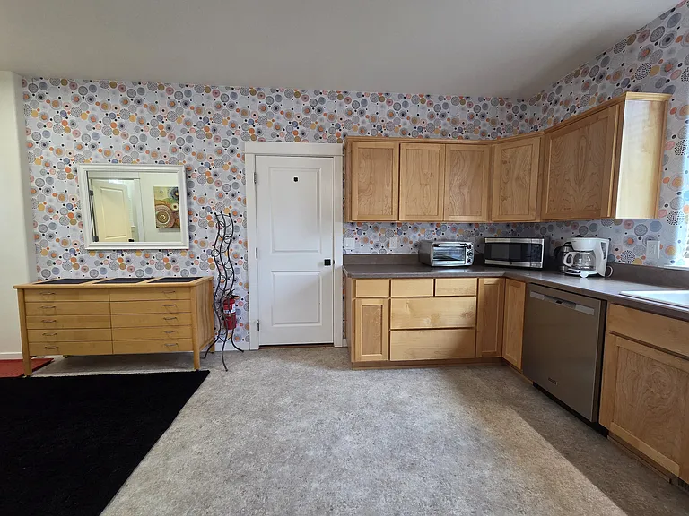 Kitchen view to garage and mudroom.